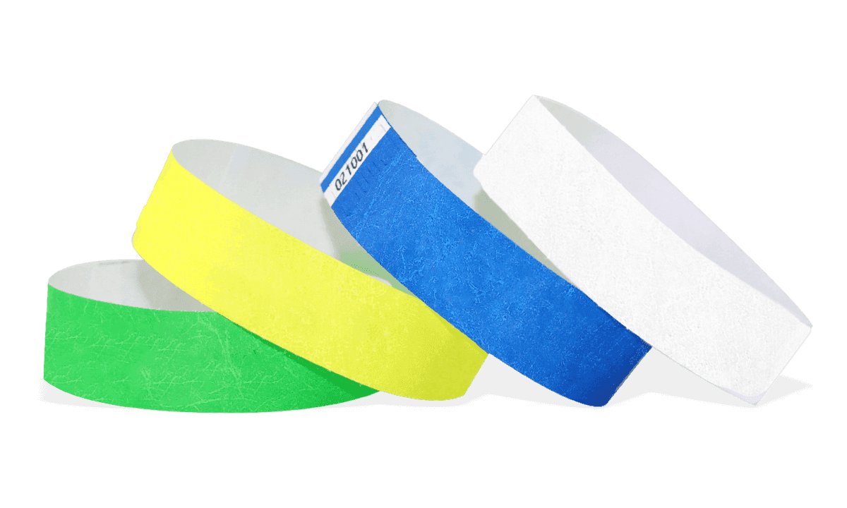 Tyvek Wristbands of Various Colors